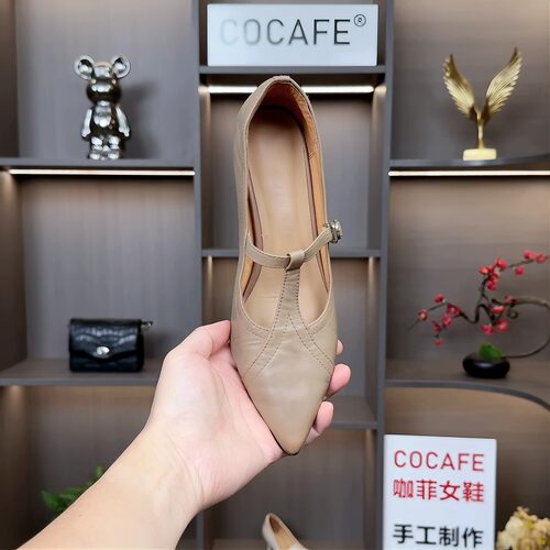 新款尖头高跟鞋T型带通勤单鞋女