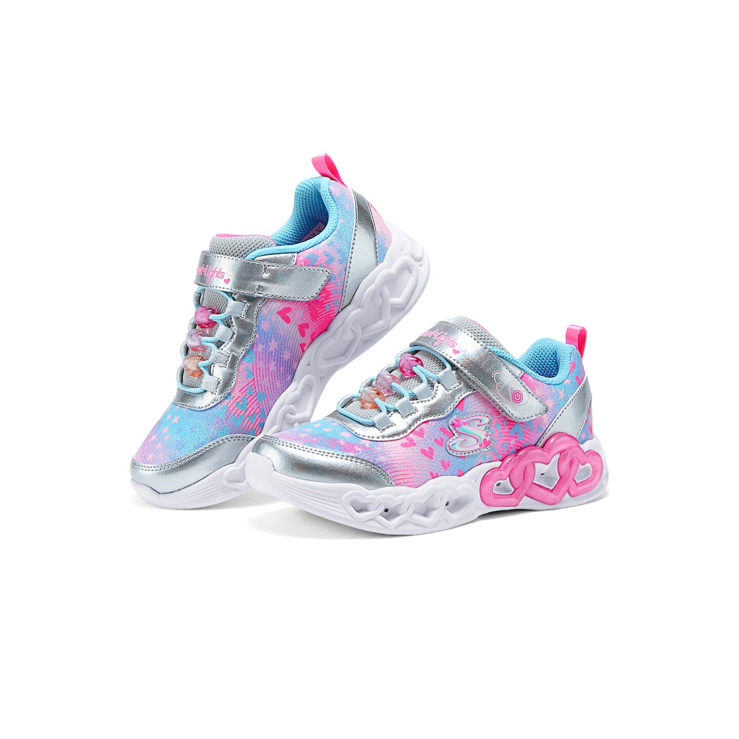 Skechers斯凯奇25新款女孩魔术贴舒适休闲百搭休闲闪灯鞋303261L
