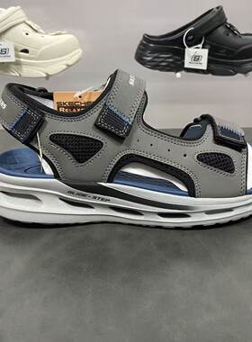 Skechers斯凯奇2026春夏新款男士舒适透气休闲魔术贴凉鞋211371
