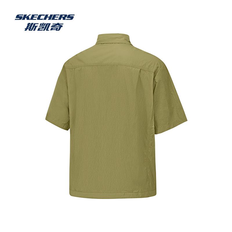 Skechers斯凯奇2025新款男女款山野户外休闲梭织短袖衬衫P225U005