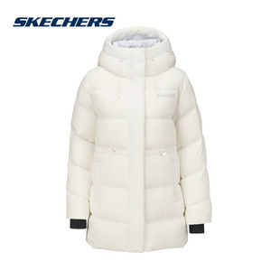 SKECHERS女子夹克25冬新款保暖梭织中长版羽绒服外套P425W092-007