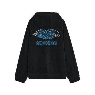 Skechers男女同款针外套舒适保暖休闲针织连帽外套L124U025