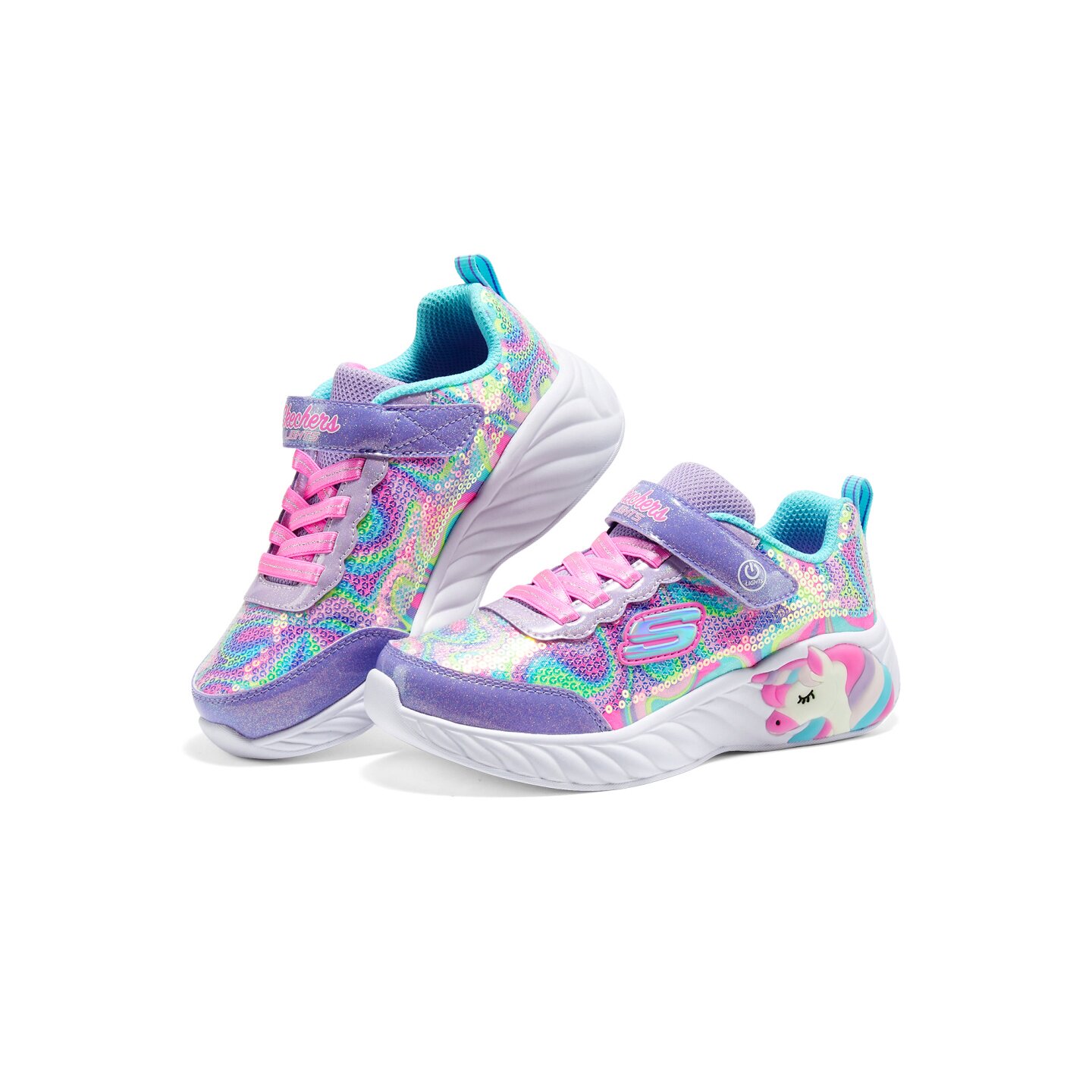 Skechers斯凯奇25新款女孩魔术贴可爱吸睛舒适百搭闪灯鞋312079L
