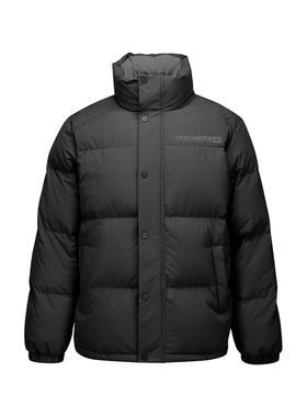 Skechers斯凯奇男女同款秋冬季防风宽松梭织短款羽绒外套L425U008