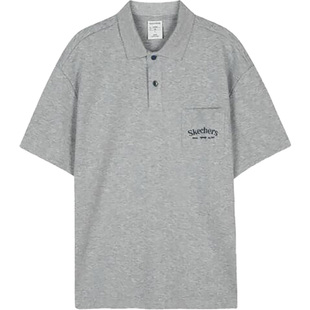 斯凯奇夏季 L223M048 男子休闲针织短袖 Polo衫