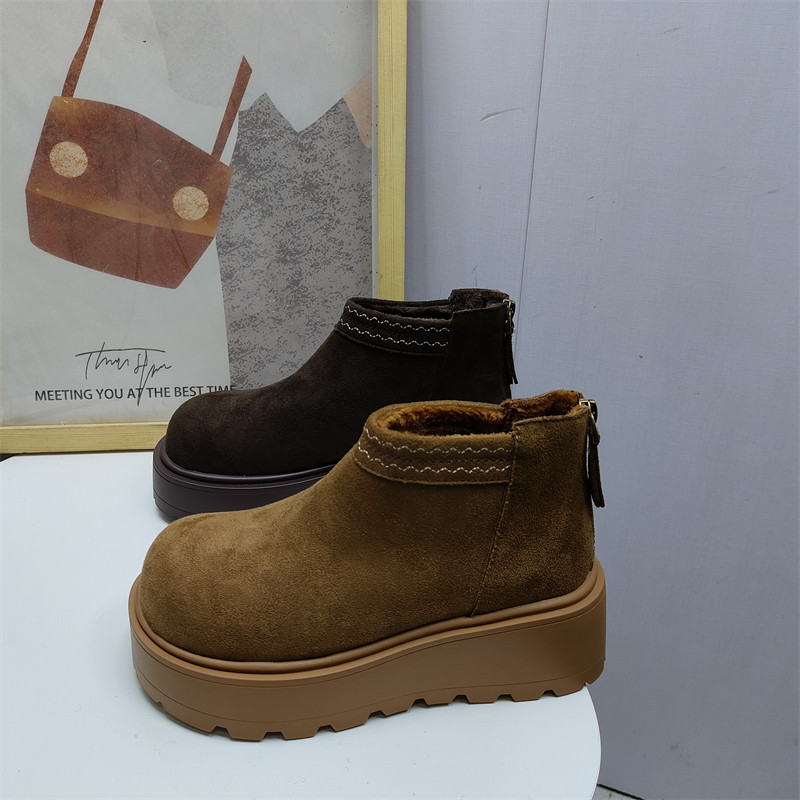 工厂直销2025冬款女鞋圆头厚底韩版洋气马丁靴女靴子短靴女鞋,女鞋,马丁靴,淘宝优惠券,粉丝福利购,淘宝优惠卷