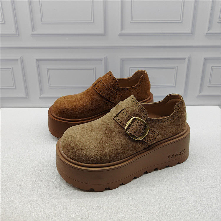 品牌撤柜2026春款英伦风厚底勃肯鞋女搭扣松糕鞋圆头单鞋厚底女鞋