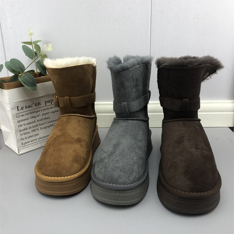 品牌撤柜2025圆头韩版冬季毛绒雪地靴女短靴皮带扣保暖加绒棉靴女,女鞋,时尚雪地靴,淘宝优惠券,粉丝福利购,淘宝优惠卷
