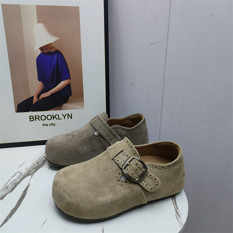 品牌撤柜2026春款休闲风勃肯鞋女搭扣厚底防滑一脚蹬圆头单鞋女鞋