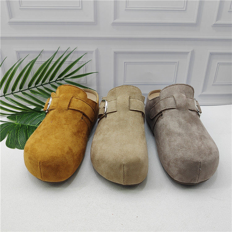 品牌撤柜2026春款复古风女包头拖鞋厚底增高搭扣磨砂外穿勃肯鞋