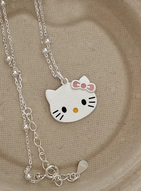 韩国ins925银Kitty圆珠项链