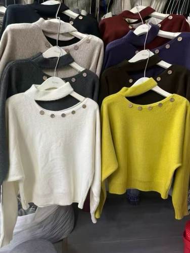 镂空设计感套头长袖针织衫女2025秋冬季新款宽松毛衣套头上衣M039