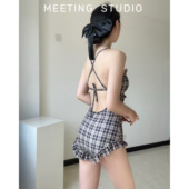 保守连体韩国ins风高腰遮肚显瘦学生少女泳装 泳衣女2026新款 爆款