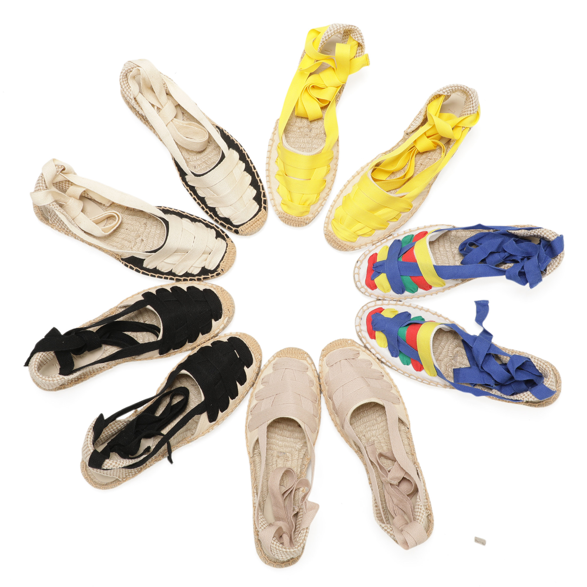 2026夏季新品渔夫凉鞋女绑带轻便透气麻底百搭凉鞋复古包头平底