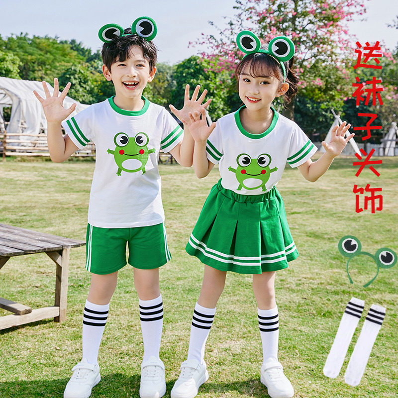 六一儿童青蛙演出服幼儿园小蝌蚪找妈妈舞蹈服小跳蛙合唱表演服装