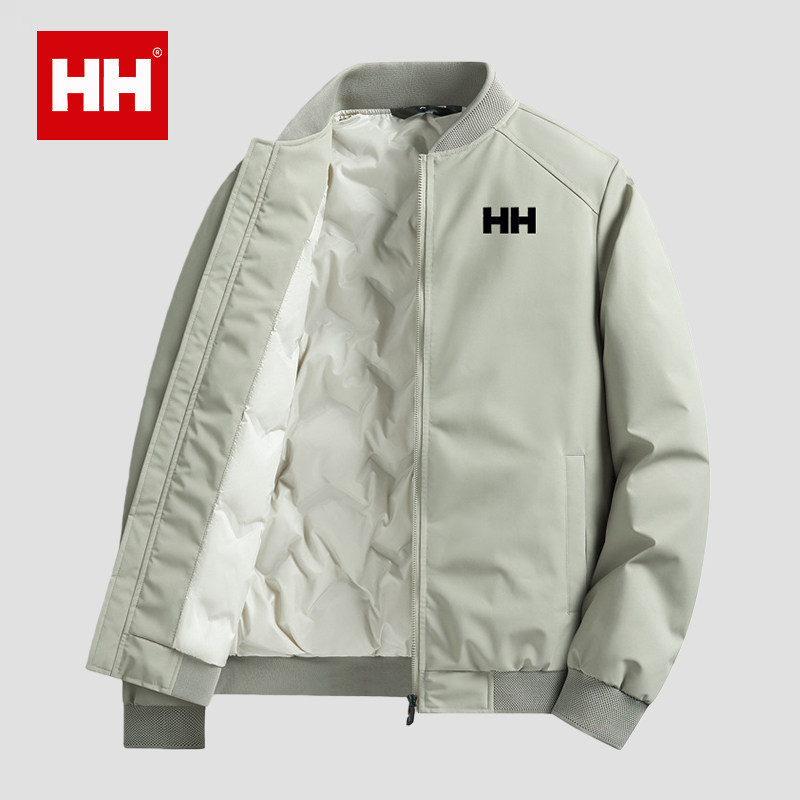 官方正品HH棒球领羽绒服男款冬季保暖御寒白鸭绒防寒高端休闲外套