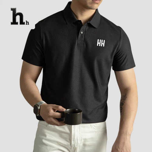 正品HHPOLO衫运动短袖男2025夏季吸汗透气运动翻领纯色短T恤
