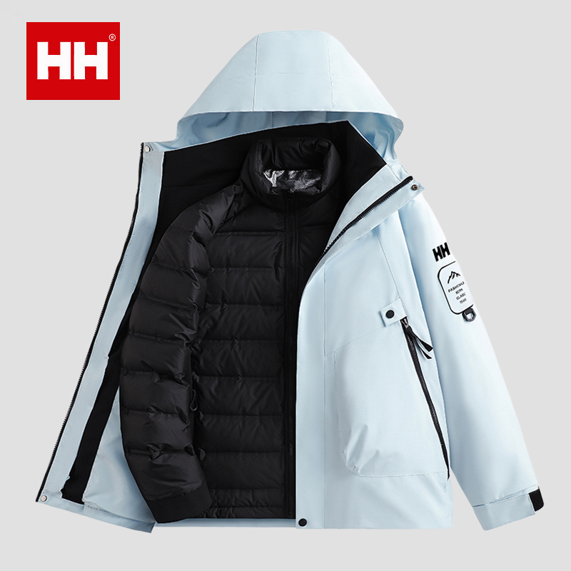 官方正品HH冲锋衣女三合一2025新款可拆卸羽绒服防风防水外套男士