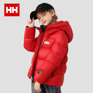 官方正品HH黑金儿童鹅绒服男童中长款女童加厚保暖冬装宝宝羽绒服