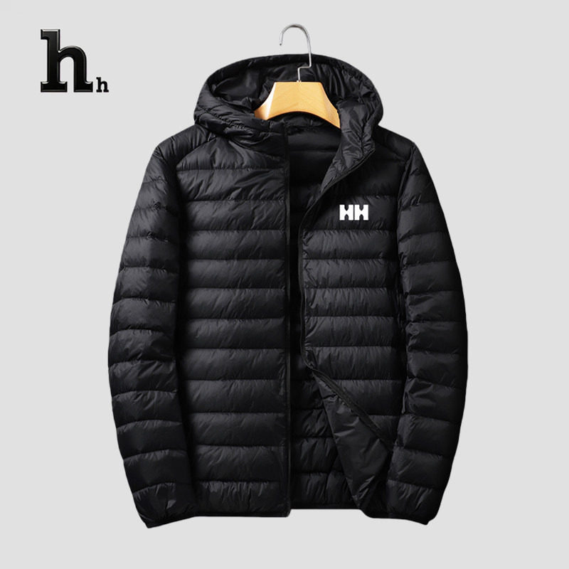 正品HH冬季黑色羽绒工作服外套男女款轻薄保暖薄款防寒服冬装