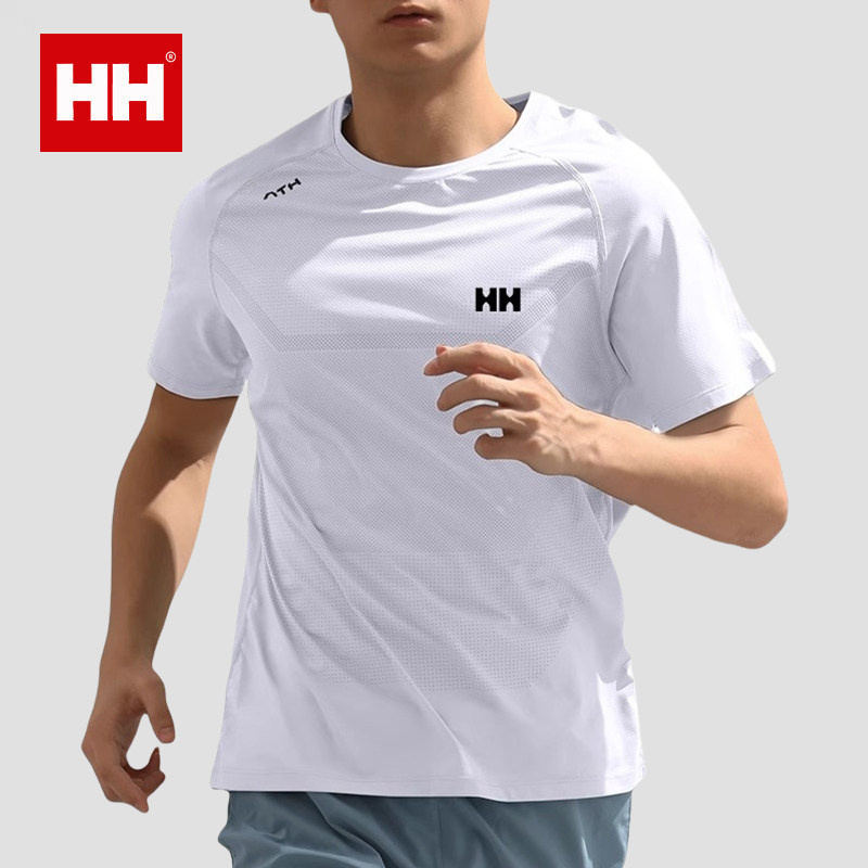 正品HH速干衣男士跑步马拉松短袖t恤季薄款冰丝上衣半袖健身