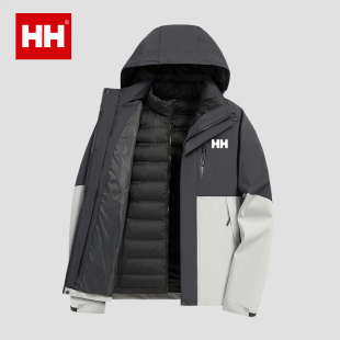 官方正品HH冲锋衣男女三合一可拆卸羽绒内胆防风防水情侣款登山服