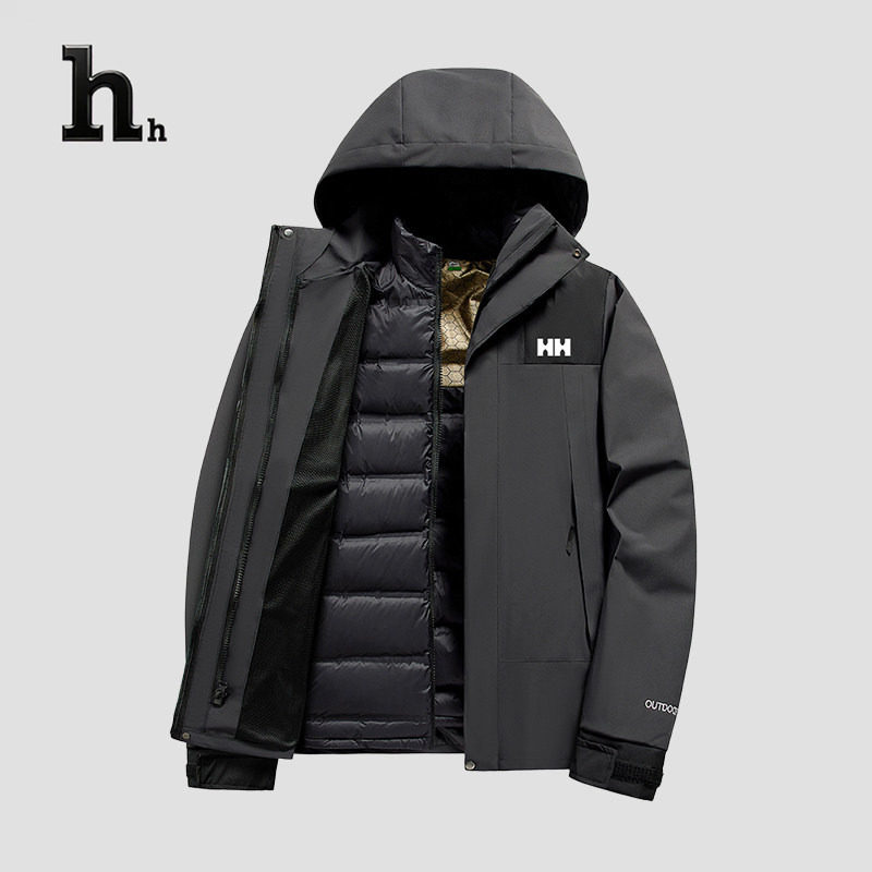 正品HH冲锋衣羽绒服男女冬季三合一羽绒内胆保暖防风防水外套