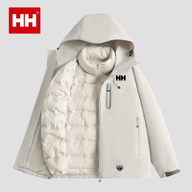 官方正品HH三合一可拆卸内胆羽绒服男士冬季防寒保暖冲锋鸭绒风衣
