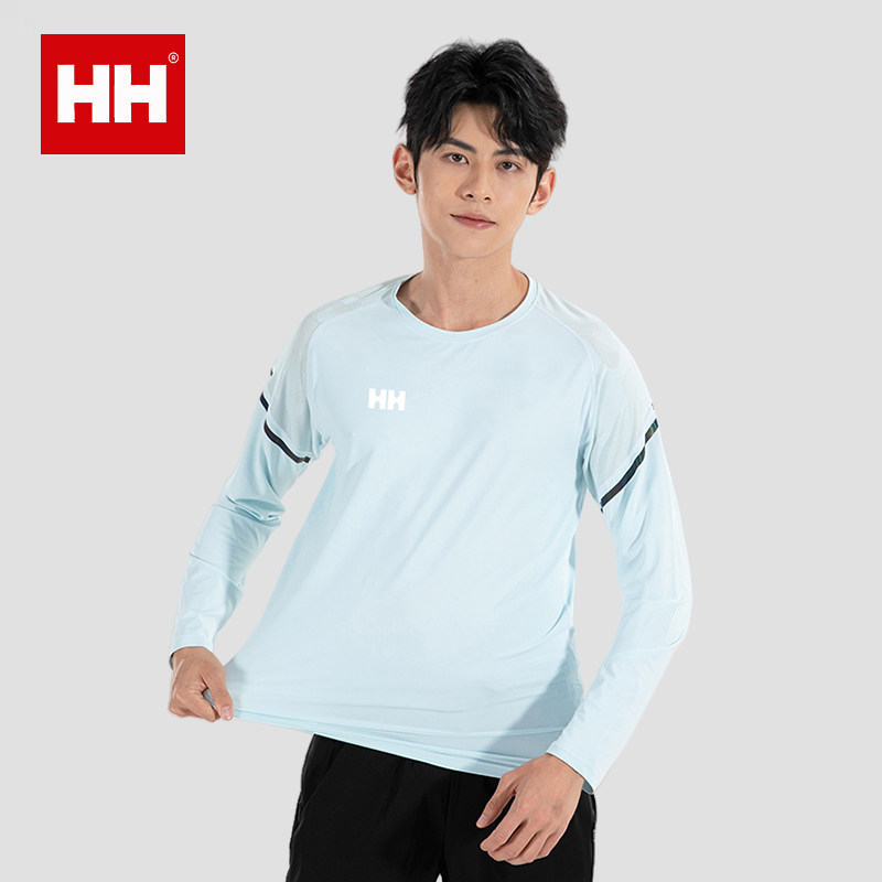 官方正品HH春秋冰丝长袖t恤夏季男士薄款体恤内搭打底汗衫速干衣