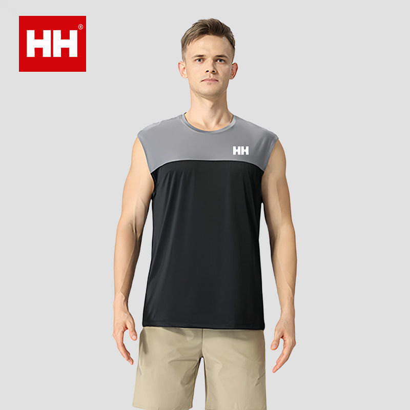 正品HH25夏男款运动训练服背心无袖坎肩T恤网眼速干透气上衣
