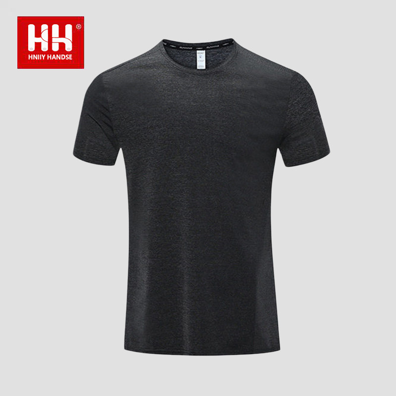 正品HH夏跑步冷感健身服男短袖圆领速干冰丝透气运动T恤户外薄款