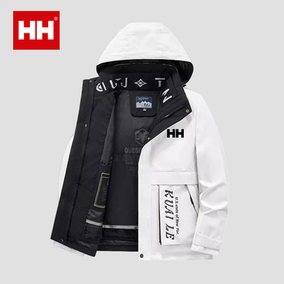 官方正品HH冬季工装棉服男大码两件套可脱卸内胆加厚棉衣宽松外套