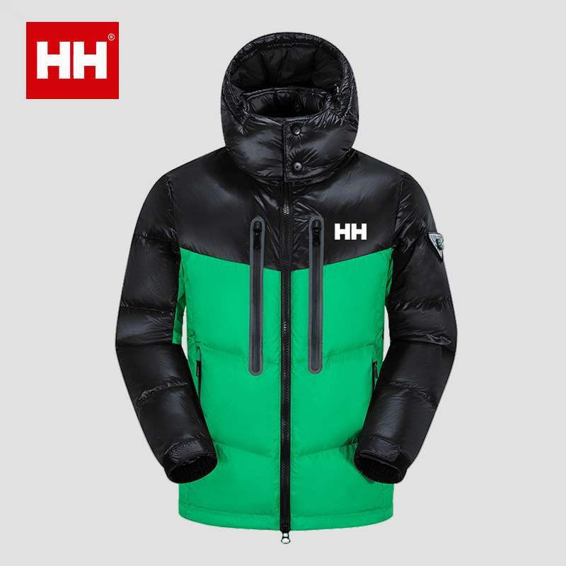 正品HH羽绒服男冬季2024新款加厚保暖短款面包服滑雪防寒外套