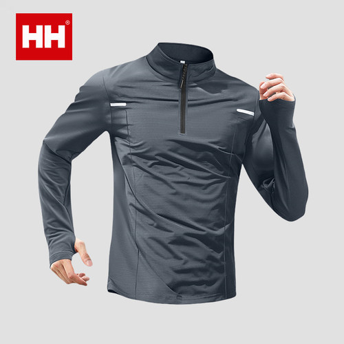 官方正品HH速干衣长袖男士半拉链训练衣服跑步运动上衣健身骑行服