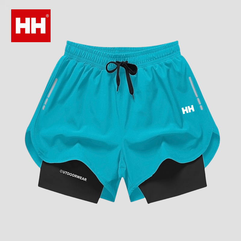 官方正品HH美式短裤男女款冰丝速干防走光内衬运动跑步训练三分裤