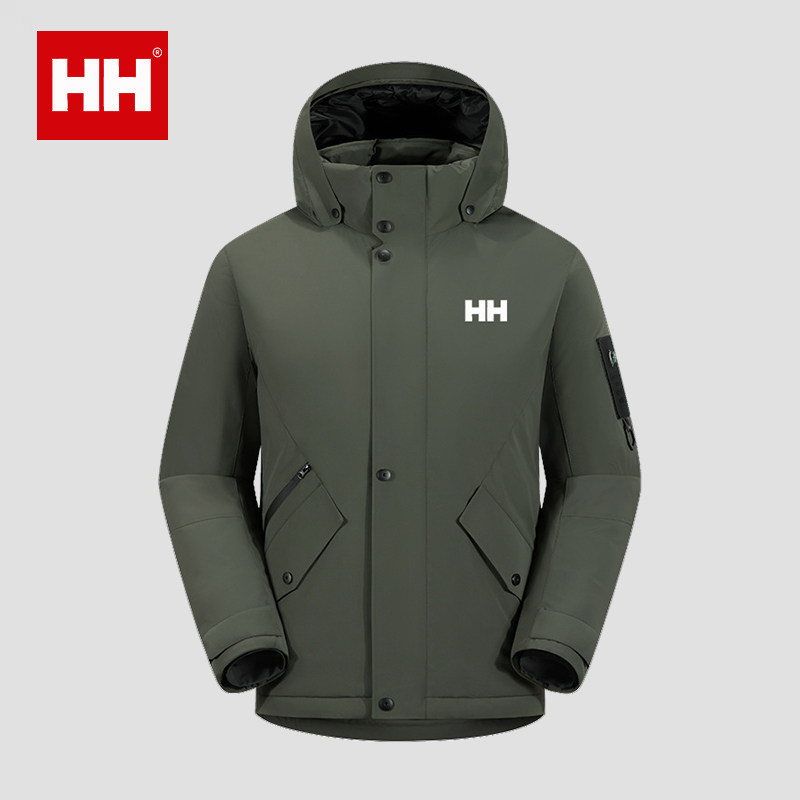 正品HH男女同款滑雪羽绒服白鸭绒冲锋衣户外登山防水2024新款