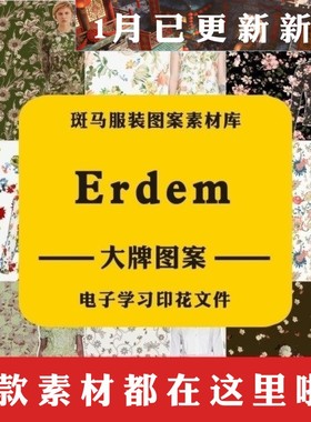 Erdem艾尔丹姆大牌奢侈品国际品牌源文件学习参考矢量图案素材库