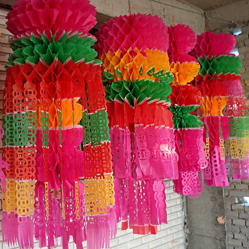 清明用品清明节灯笼彩色环保拷贝纸挂清上坟坟飘清明吊子纸灯笼