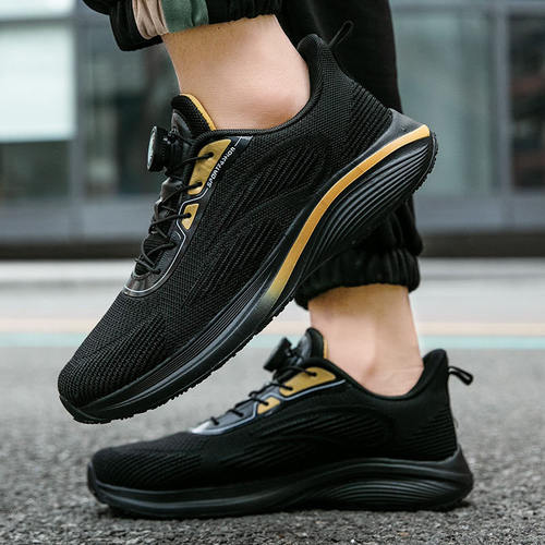 免系带磁能震动益康鞋2023秋季跑步鞋男运动网鞋健步鞋