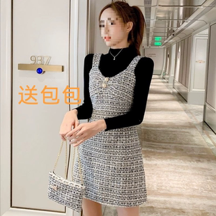连衣裙两件套女秋冬季矮个子套装裙显瘦显高女神时髦甜美气质淑女