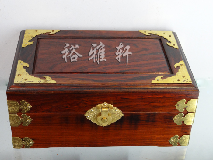 裕雅轩 红酸枝小储物柜/仿真小家具/明清微型家具包头角首饰盒