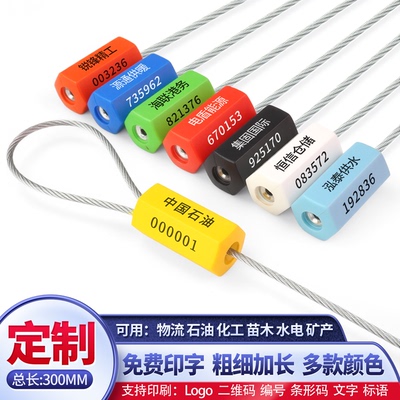 一次性抽紧式塑料铅封锁扣钢丝封条电表集装箱物流封签施封锁扎带