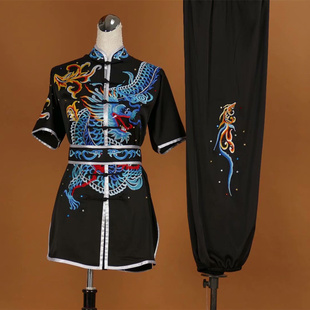 新款刺绣龙武术彩服男女练功成人儿童表演服长拳南拳服团体比赛服
