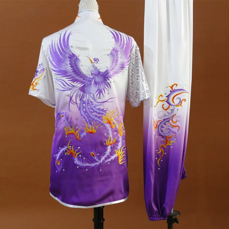 渐变色武术服长拳南拳服男女团体比赛服练功服成人儿童演出服定制