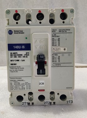 ALLEN BRADLEY 140U-I6 CAT 140U-I6C3-C50 50AMPS 3POLES CIRCUI