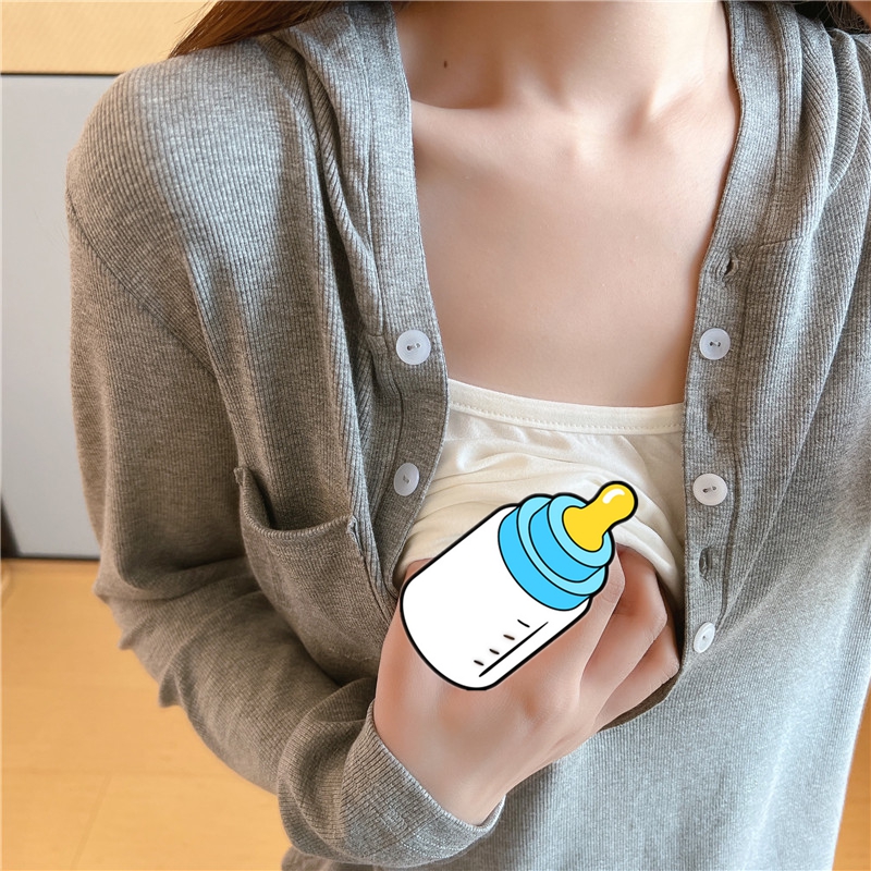 长袖休闲薄款纯棉连帽哺乳上衣女