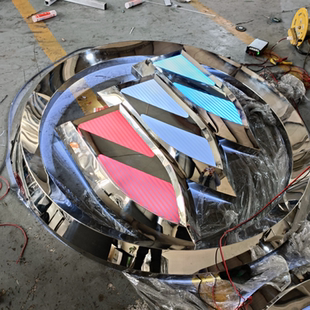 别克发光车标广告牌不锈钢三维徽章定做门头挂牌金属标志钛金灯箱