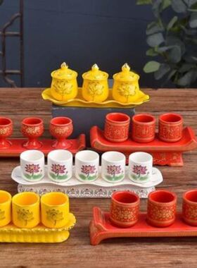 陶瓷供水杯供佛杯家用供奉仙家财神爷酒杯供茶杯敬神供杯佛具用品
