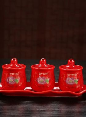 陶瓷家用供水水杯供佛红酒杯莲花观音专用套装圣水佛堂用品净水杯