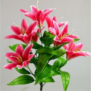 假花摆设香水百合花仿真花束客厅装饰花插花绢花单枝花餐桌花